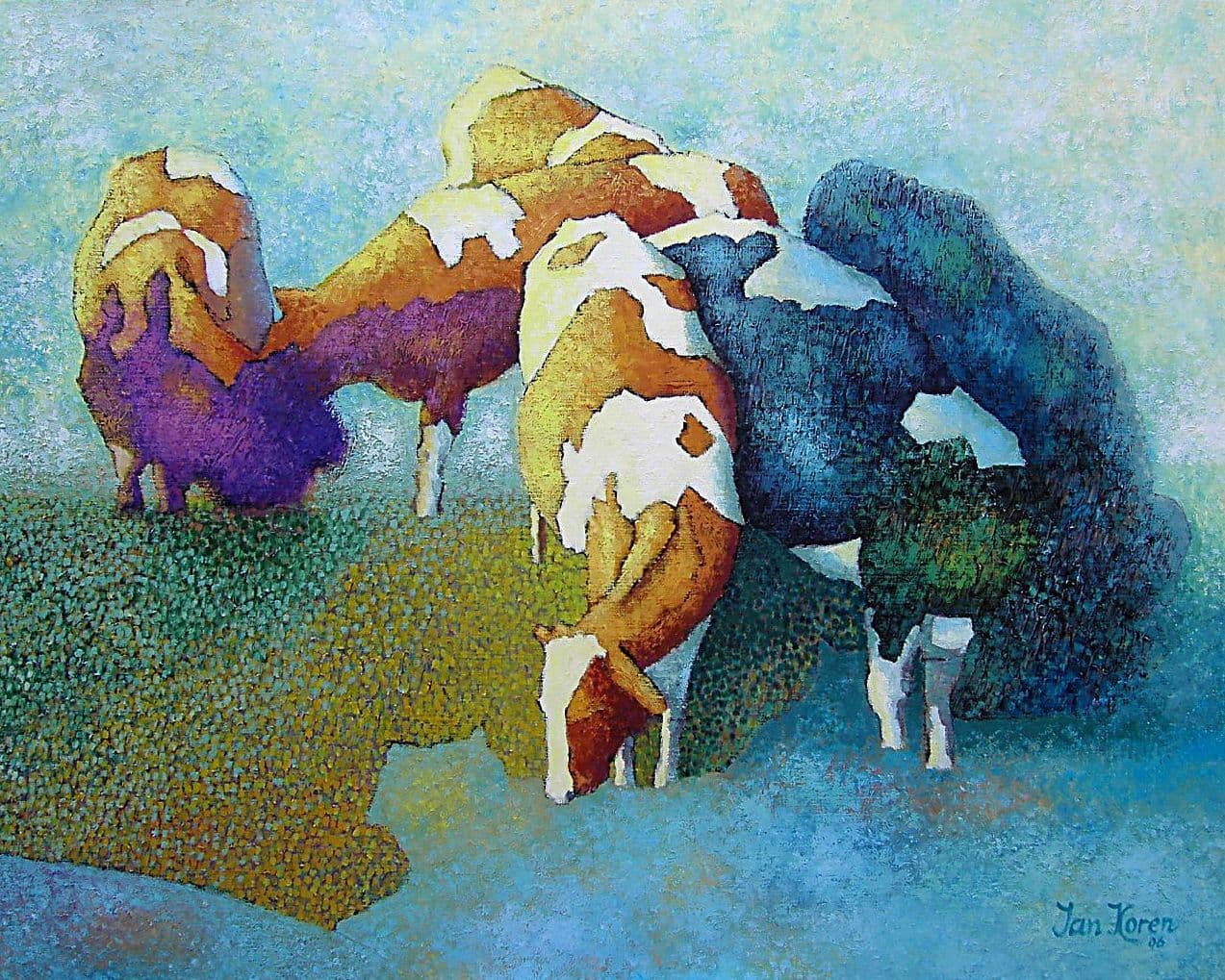 Koeien ochtend background