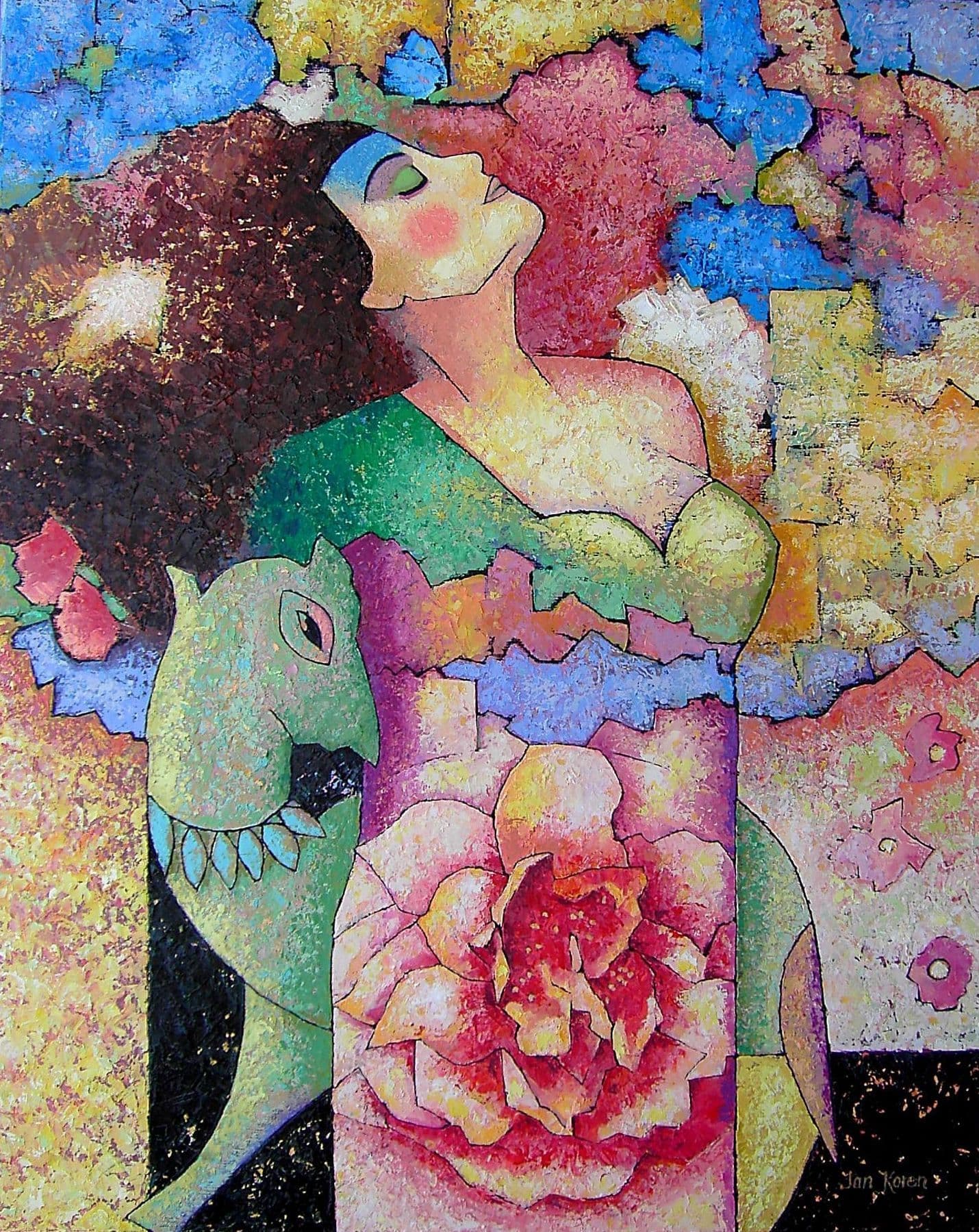 Vrouw kat background